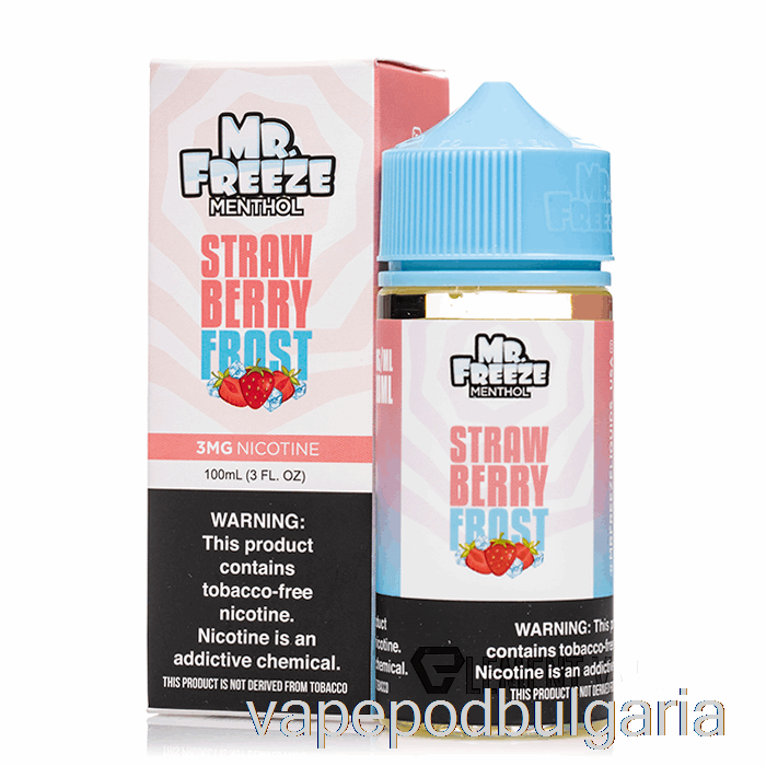 Vape 10000 Дръпки Strawberry Frost - Mr Freeze - 100ml 3mg